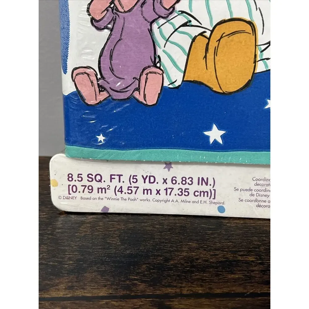 VTG Disney Winnie the Pooh/Piglet Wallpaper Border Roll ~ 8.5 sq ft, 5 yards NEW